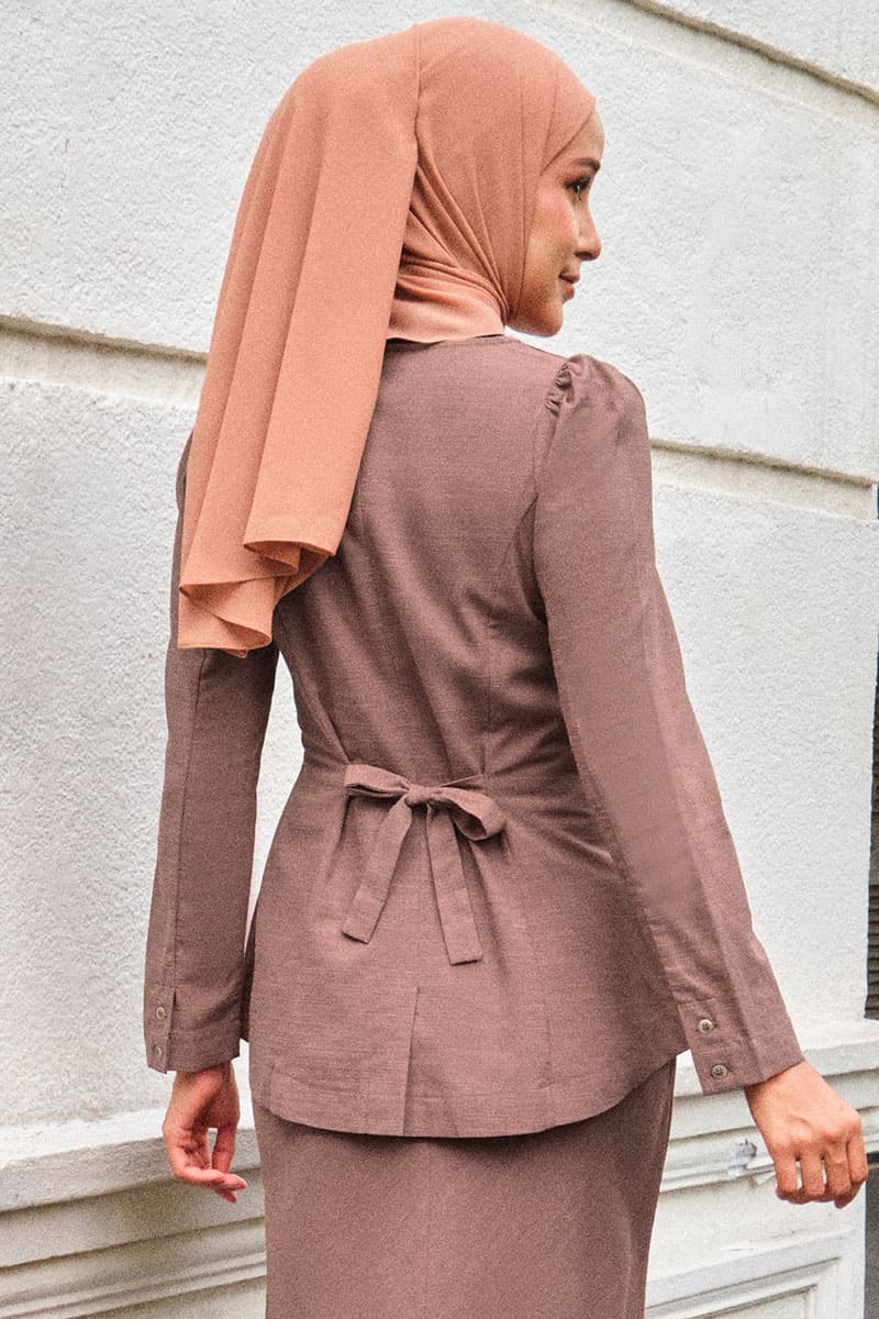 Saddle Front Button Blouse - Dark Mocha - Image 4