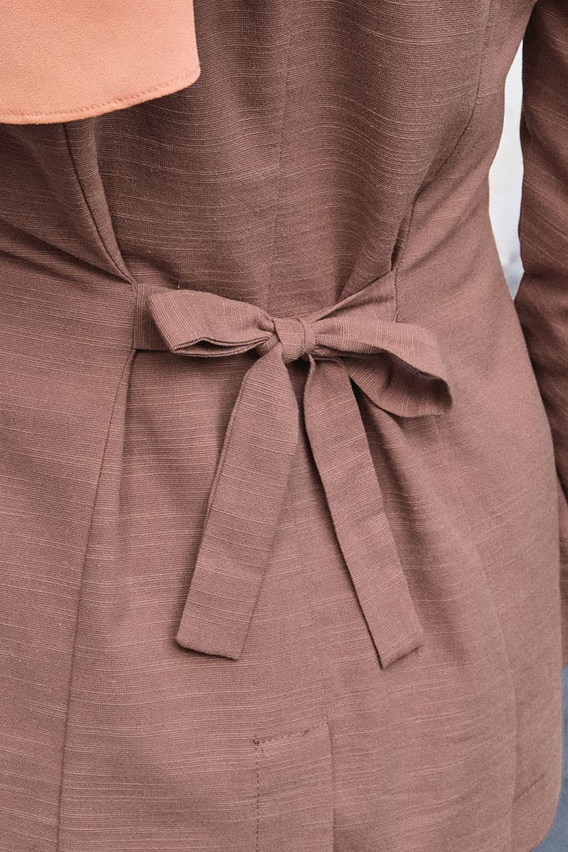 Saddle Front Button Blouse - Dark Mocha - Image 6