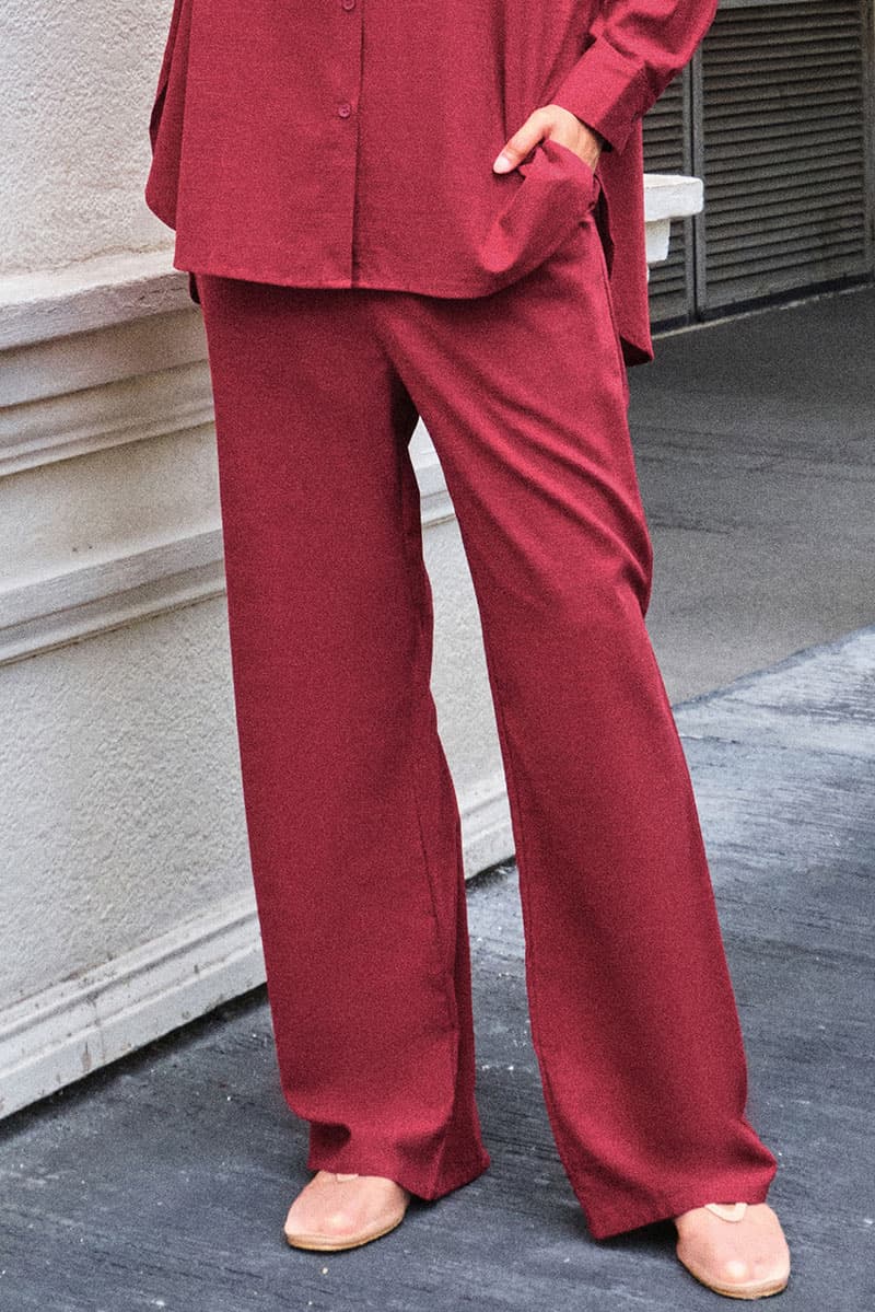 Miller Straight Cut Pants - Garnet Red - Image 1
