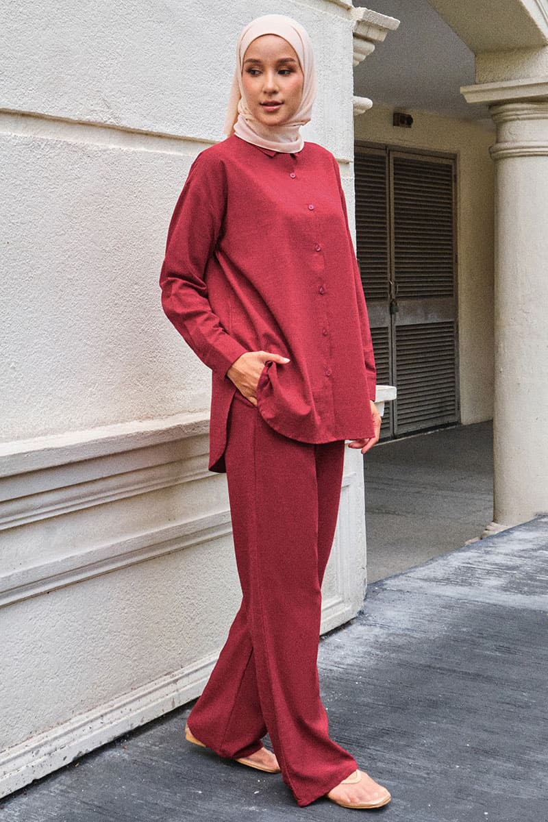 Miller Straight Cut Pants - Garnet Red - Image 3