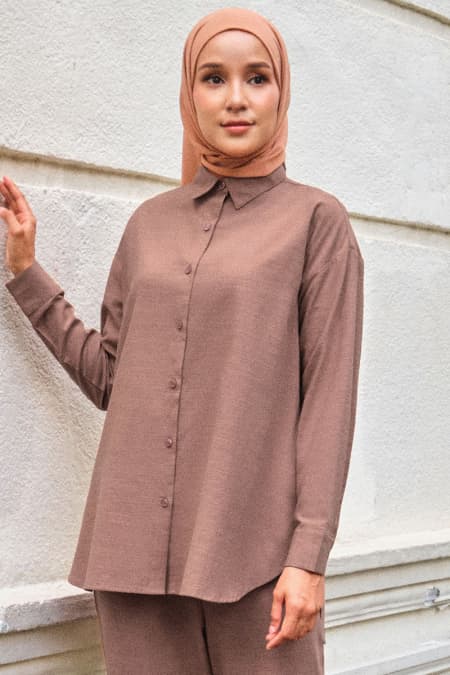 Conrad Front Button Shirt - Dark Mocha