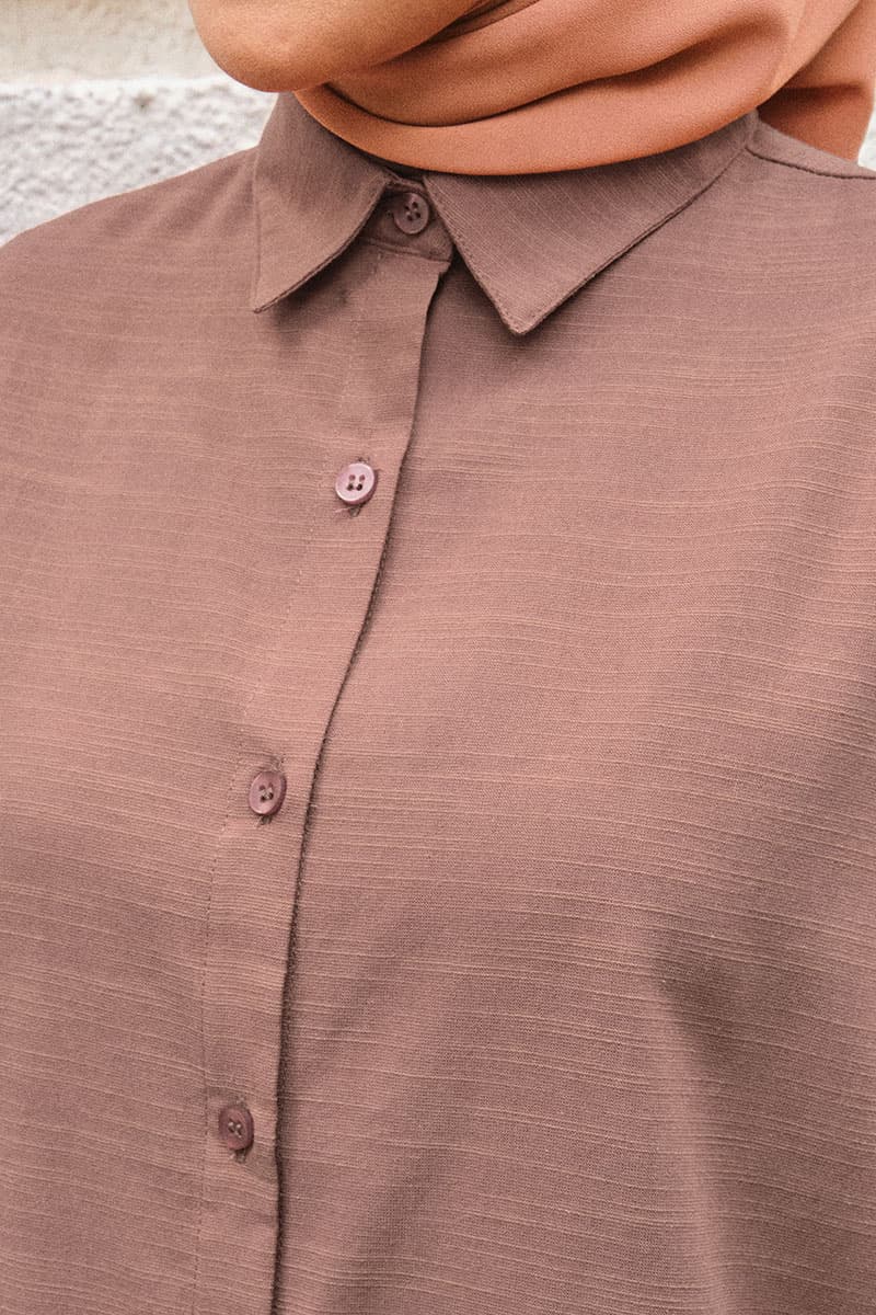 Conrad Front Button Shirt - Dark Mocha - Image 5