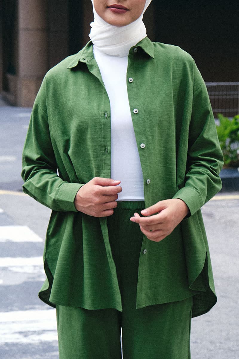 Conrad Front Button Shirt - Cactus - Image 1