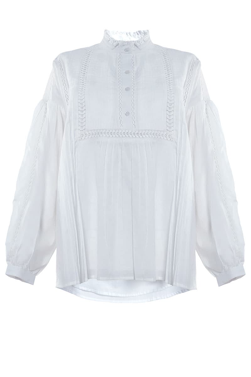 Hunter Henley Blouse - White - Image 2