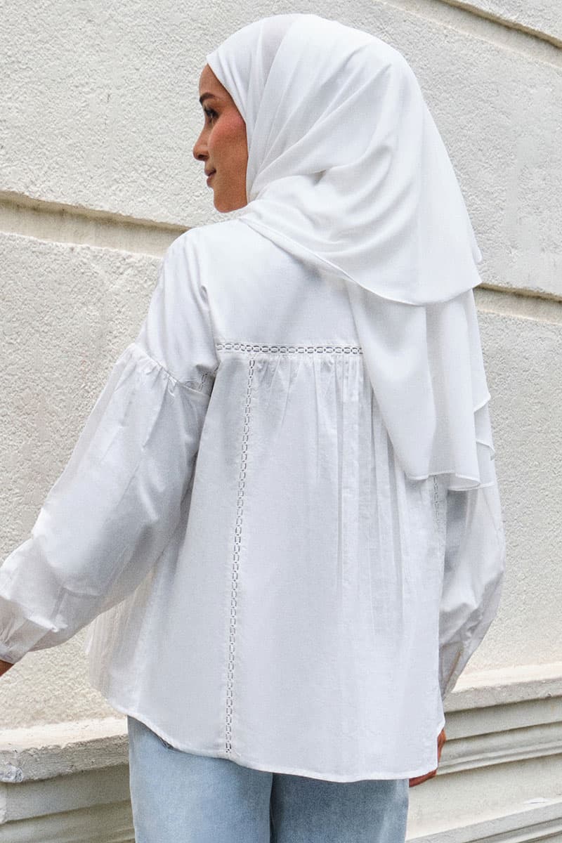 Hunter Henley Blouse - White - Image 4