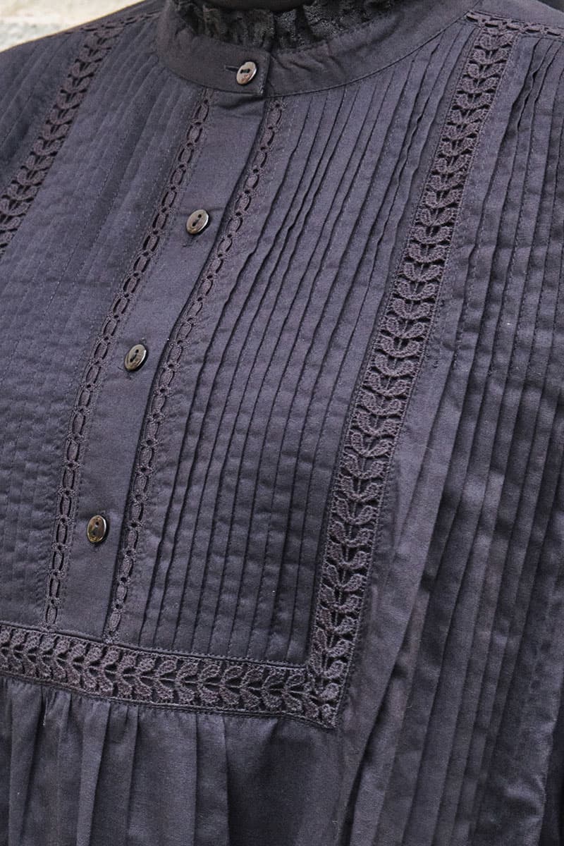 Hunter Henley Blouse - Black - Image 5