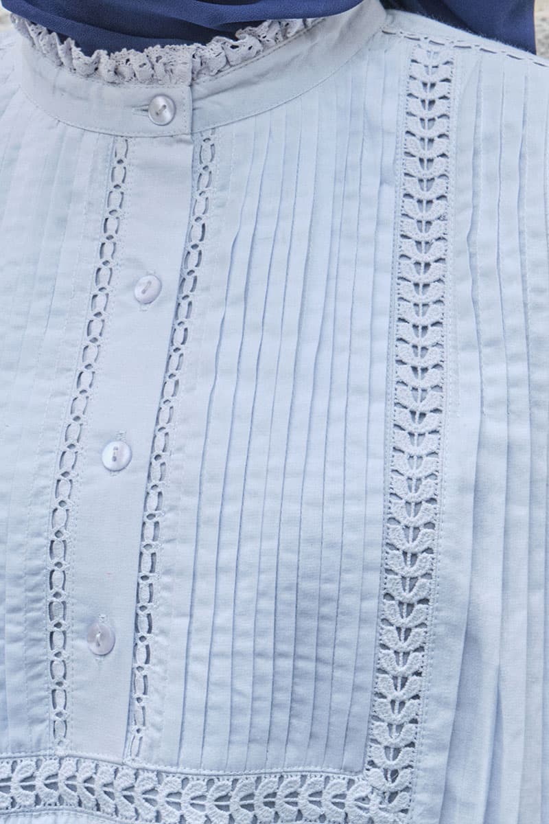 Hunter Henley Blouse - Ice Blue - Image 5