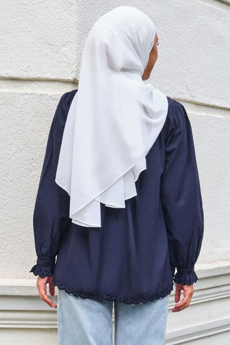 Ocean Raglan Sleeve Blouse - Graphite Blue - Image 4