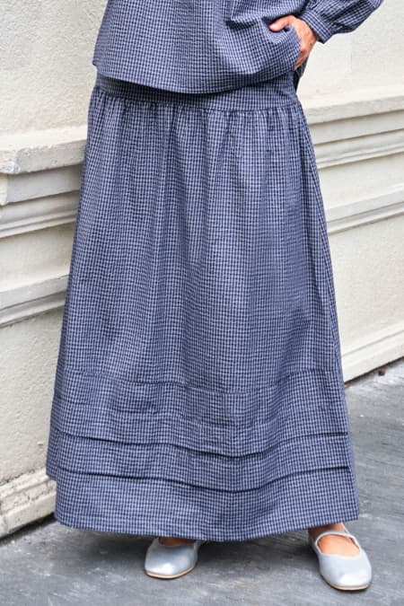 Easton A-Line Skirt - Navy Check