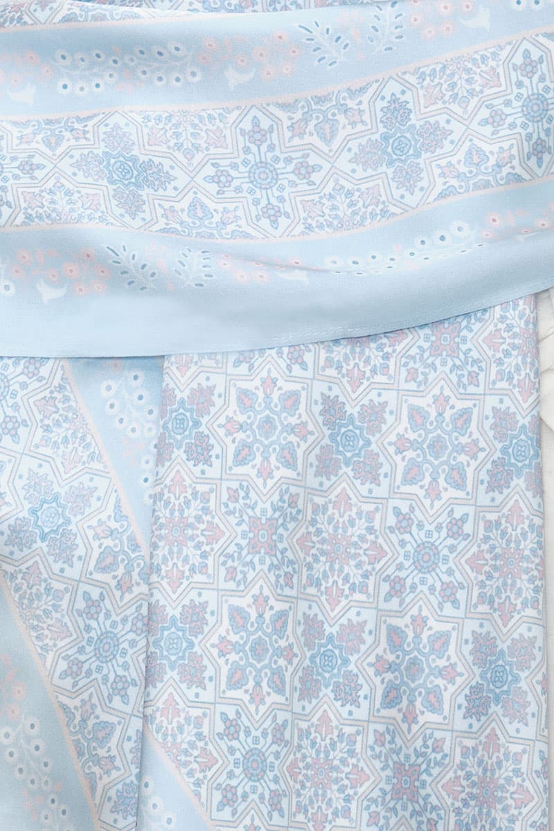 Tasneem Satin Square Headscarf - Sky Blue - Image 3