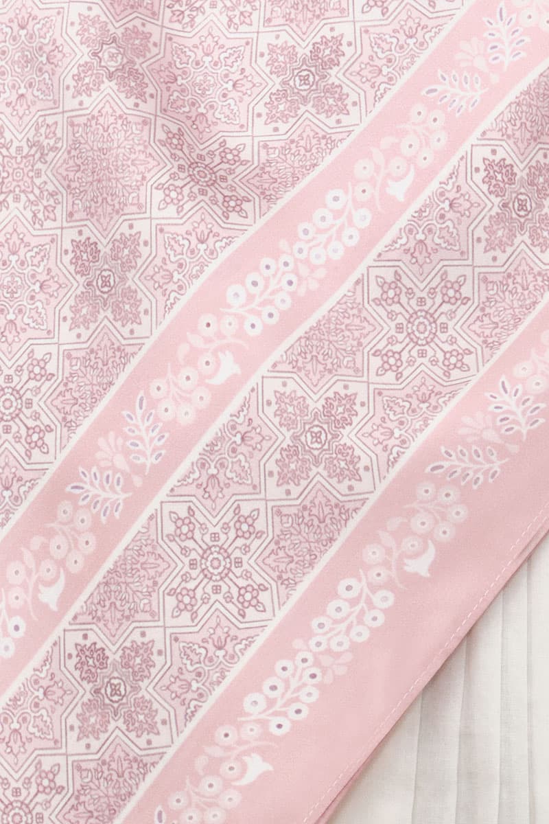 Tasneem Satin Square Headscarf - Pink Blush - Image 3