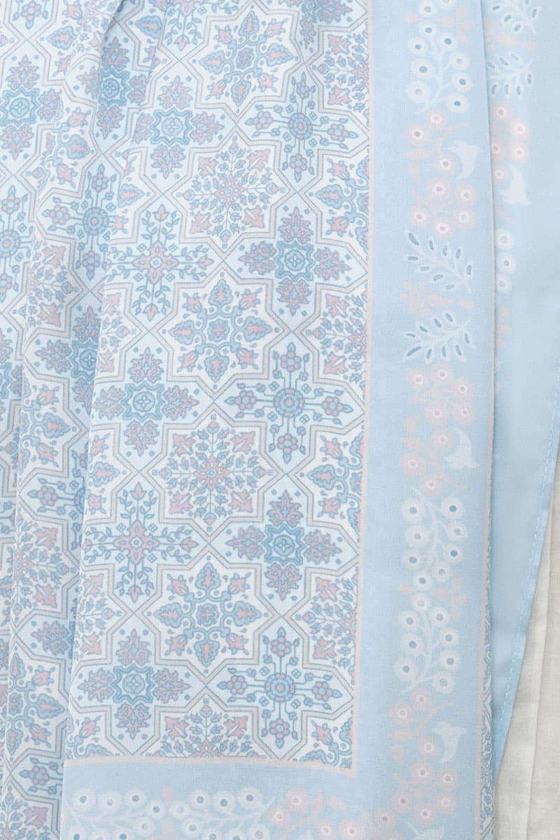 Thuraya Satin Rectangle Headscarf - Sky Blue - Image 3