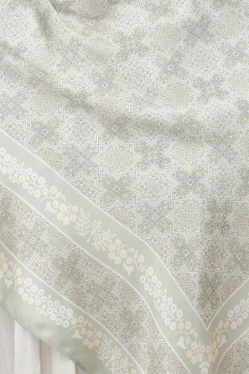 Thuraya Satin Rectangle Headscarf - Frosty Green - Image 3