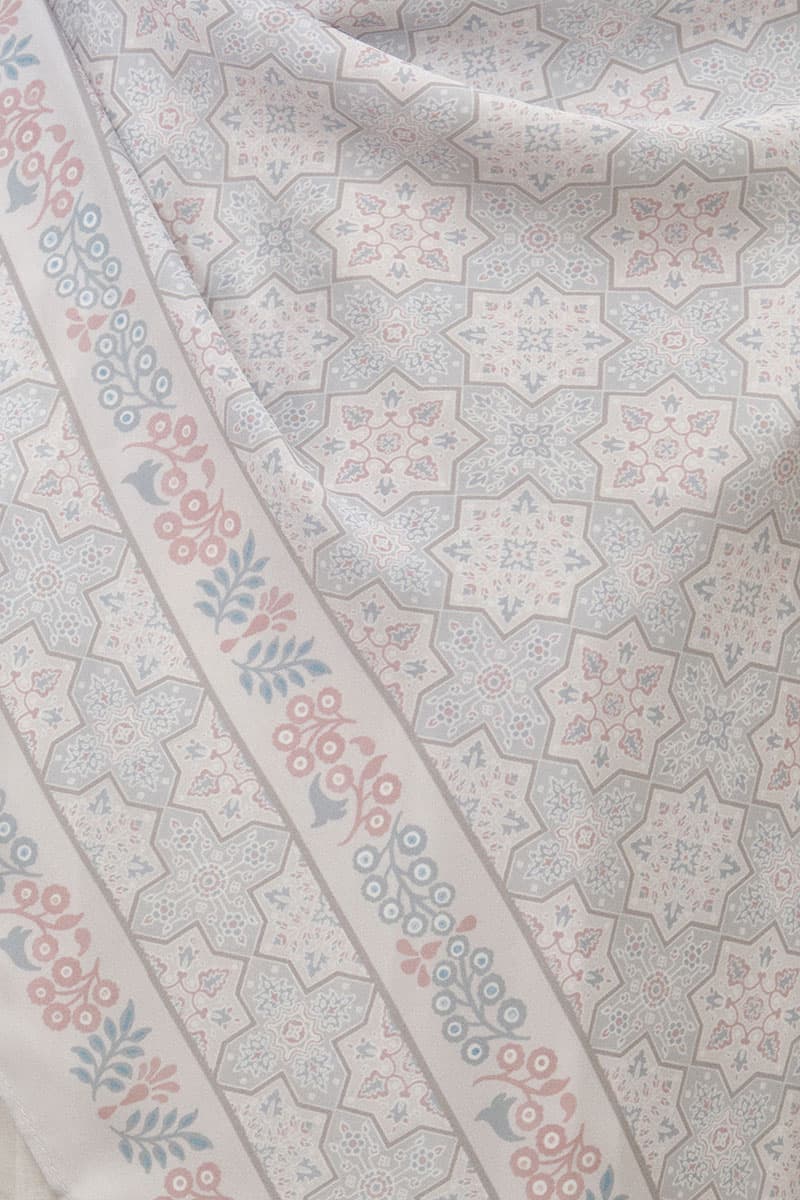 Thuraya Satin Rectangle Headscarf - Silver - Image 3