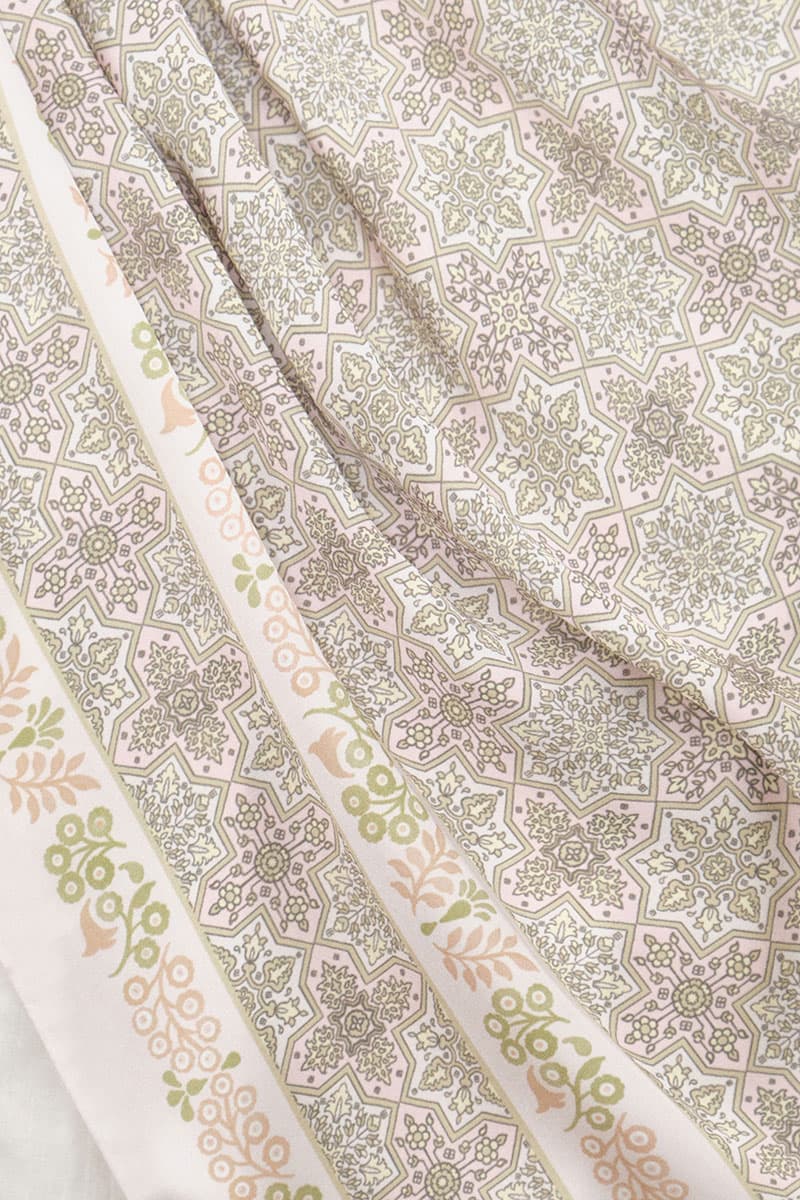 Thuraya Satin Rectangle Headscarf - Nude/Fern - Image 3