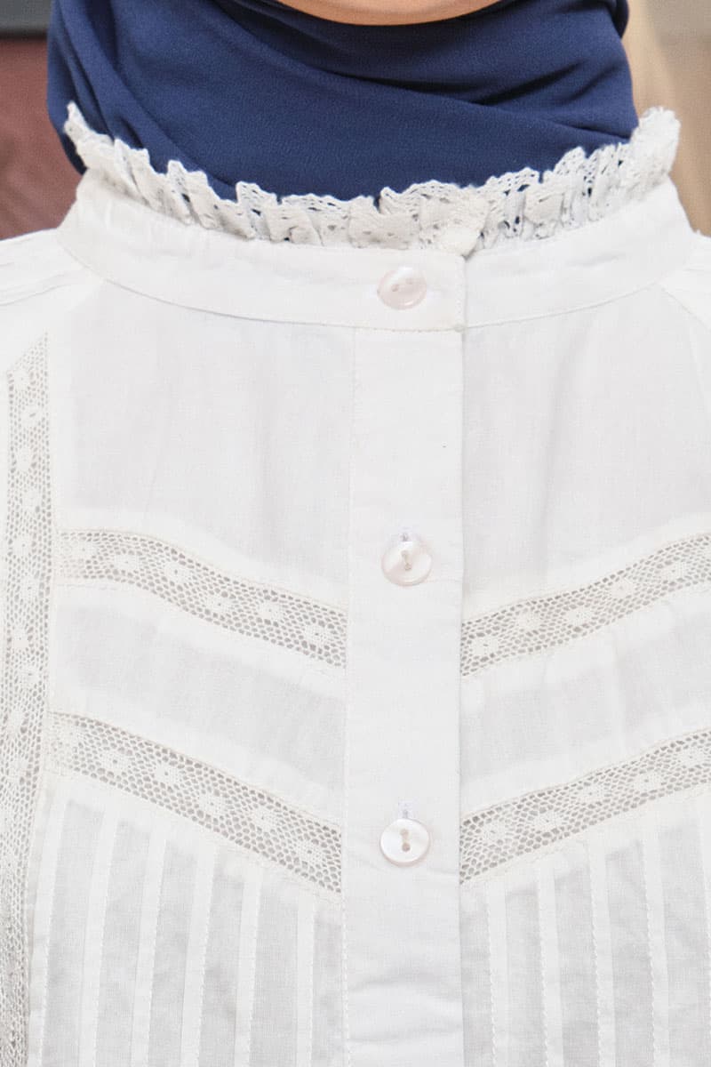 Layton Front Button Blouse - White - Image 5