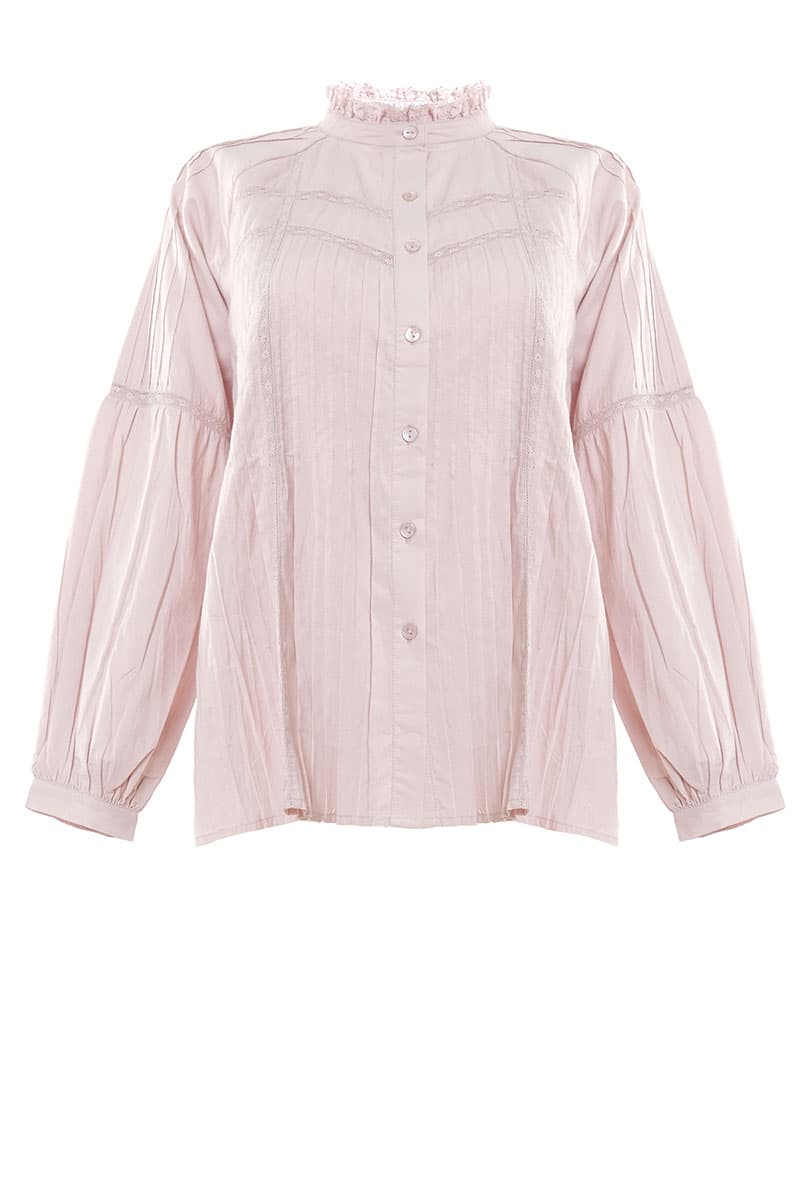 Layton Front Button Blouse - Orchid Ice - Image 2