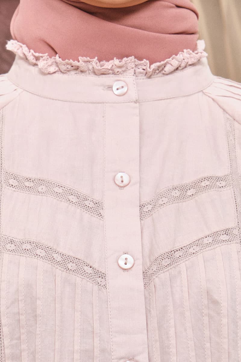 Layton Front Button Blouse - Orchid Ice - Image 5