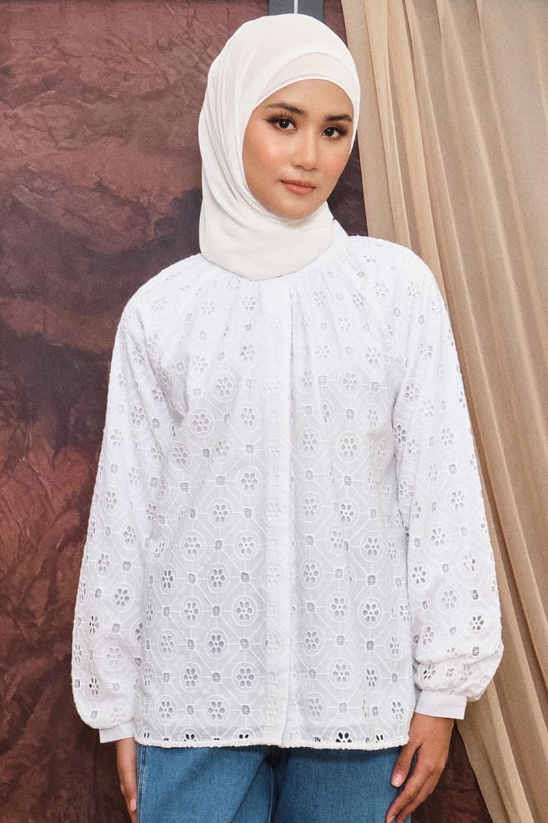 Jesse Front Button Blouse - White - Image 1