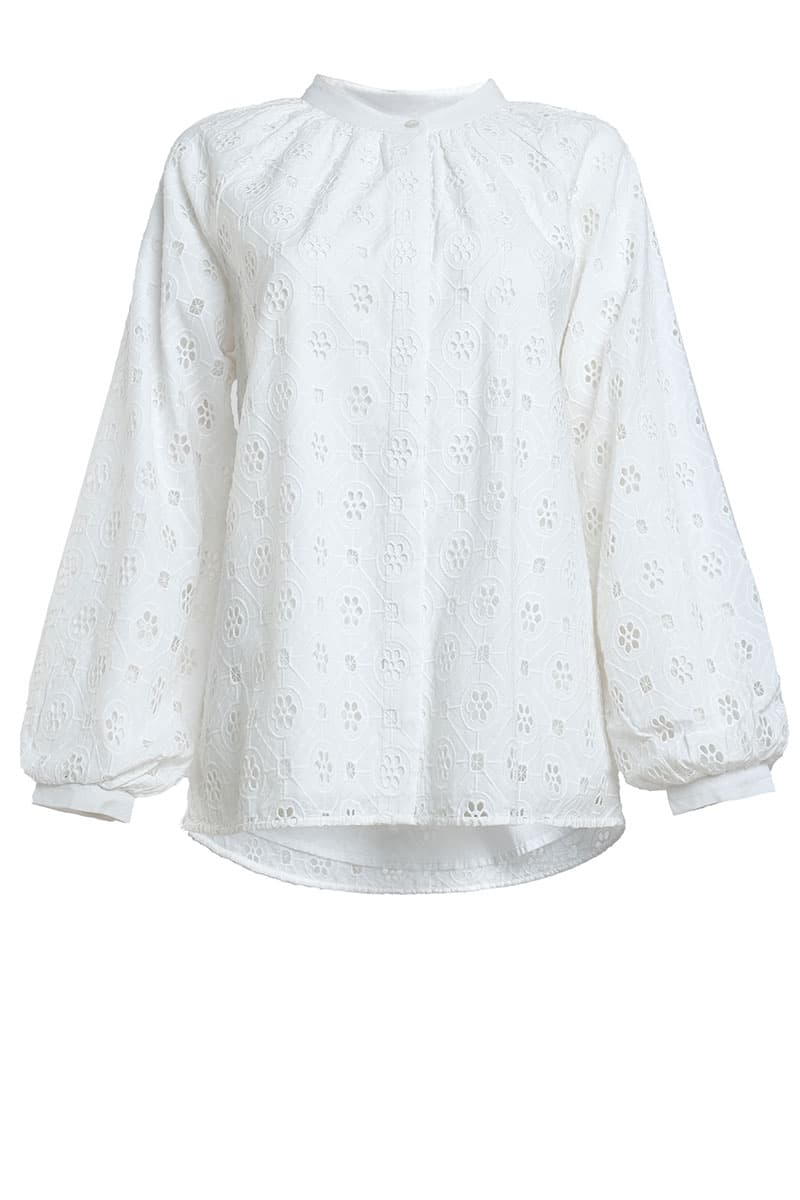 Jesse Front Button Blouse - White - Image 2