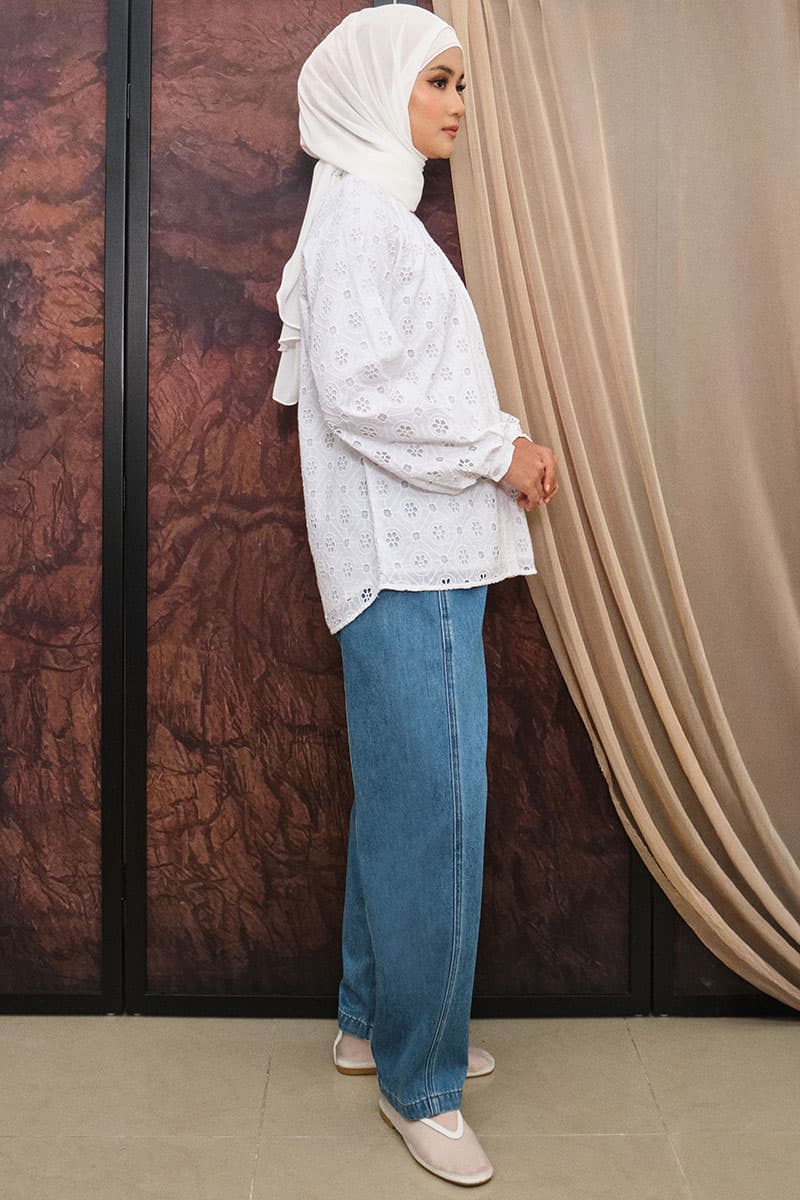 Jesse Front Button Blouse - White - Image 3