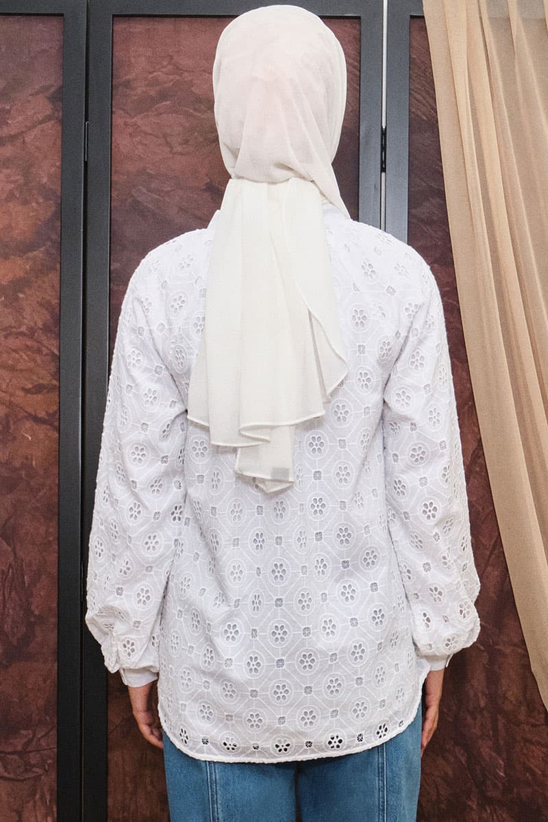 Jesse Front Button Blouse - White - Image 4