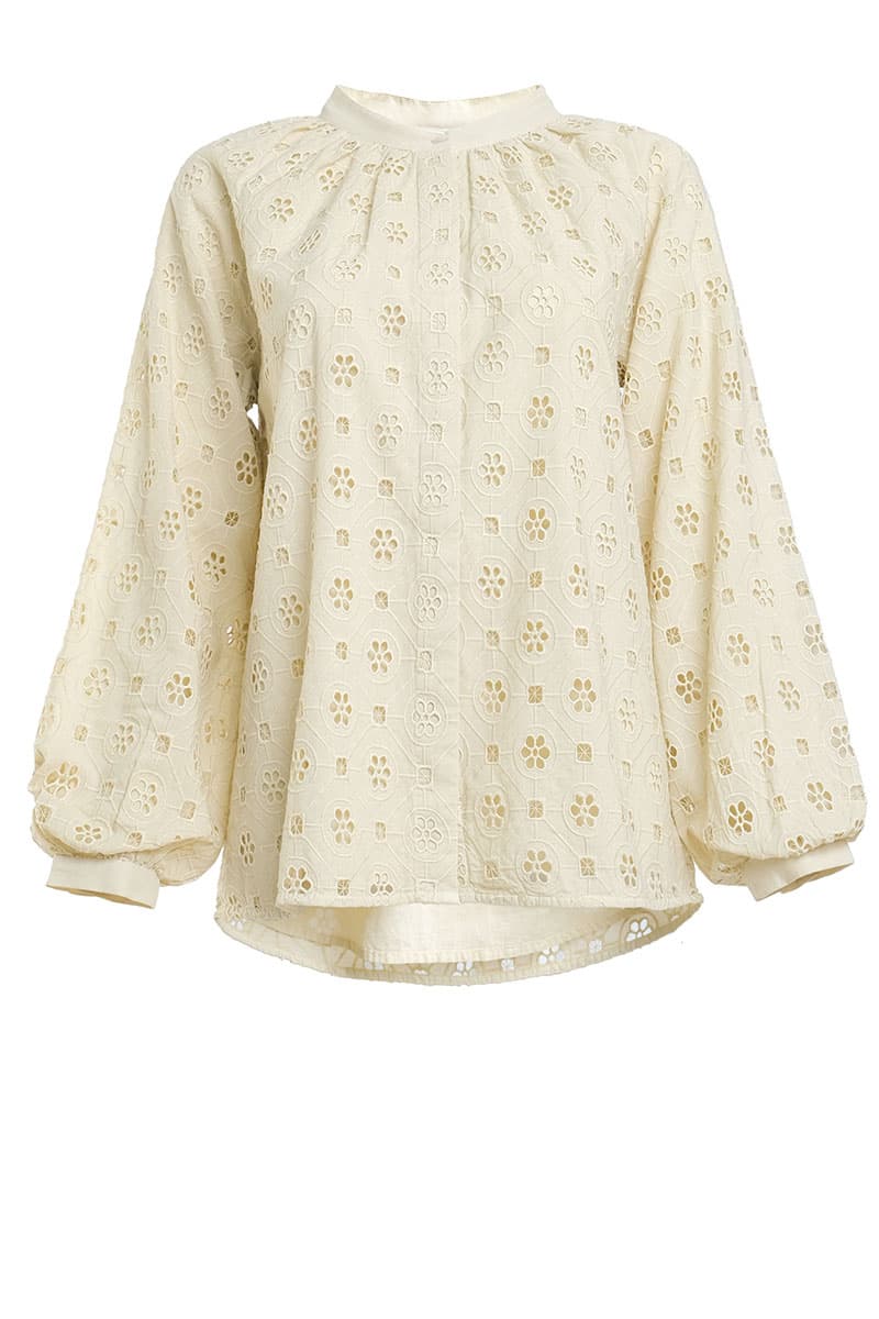 Jesse Front Button Blouse - Oatmilk - Image 2