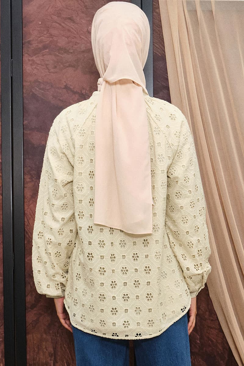 Jesse Front Button Blouse - Oatmilk - Image 4