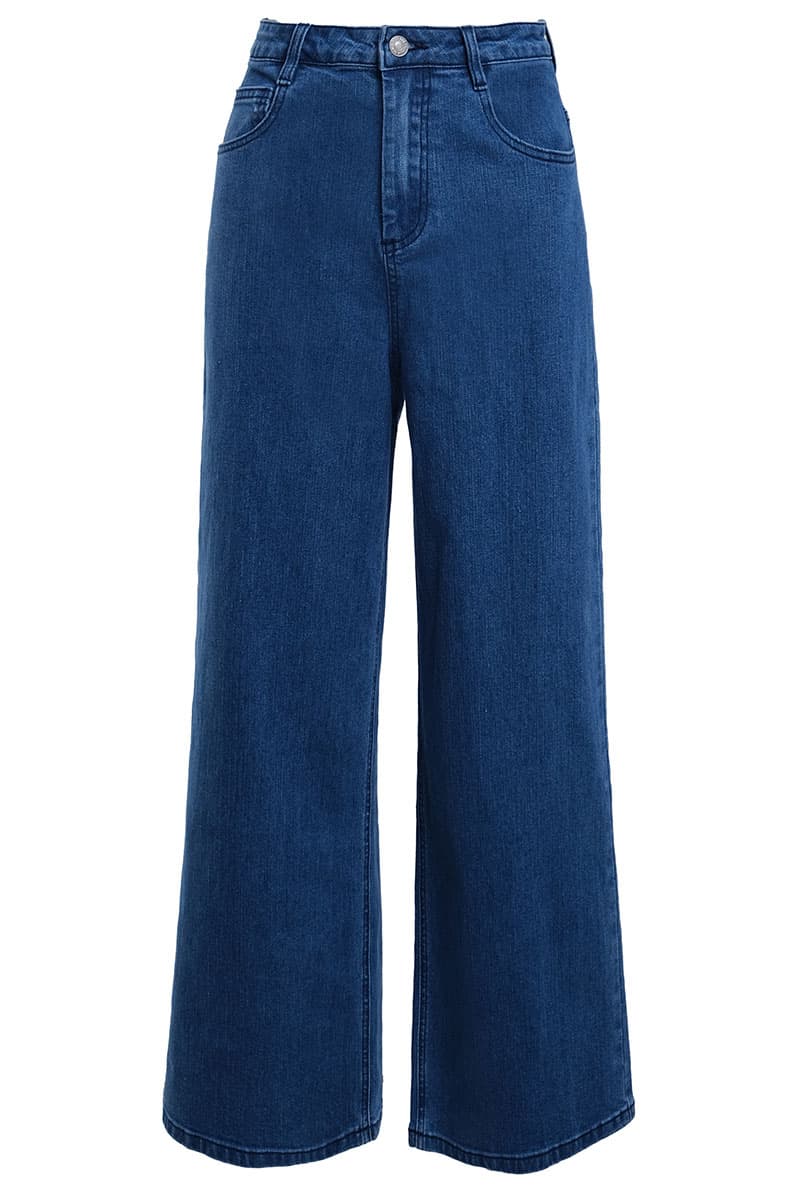 COTTON Ridge Wide Legged Jeans - Medium Wash - Image 2