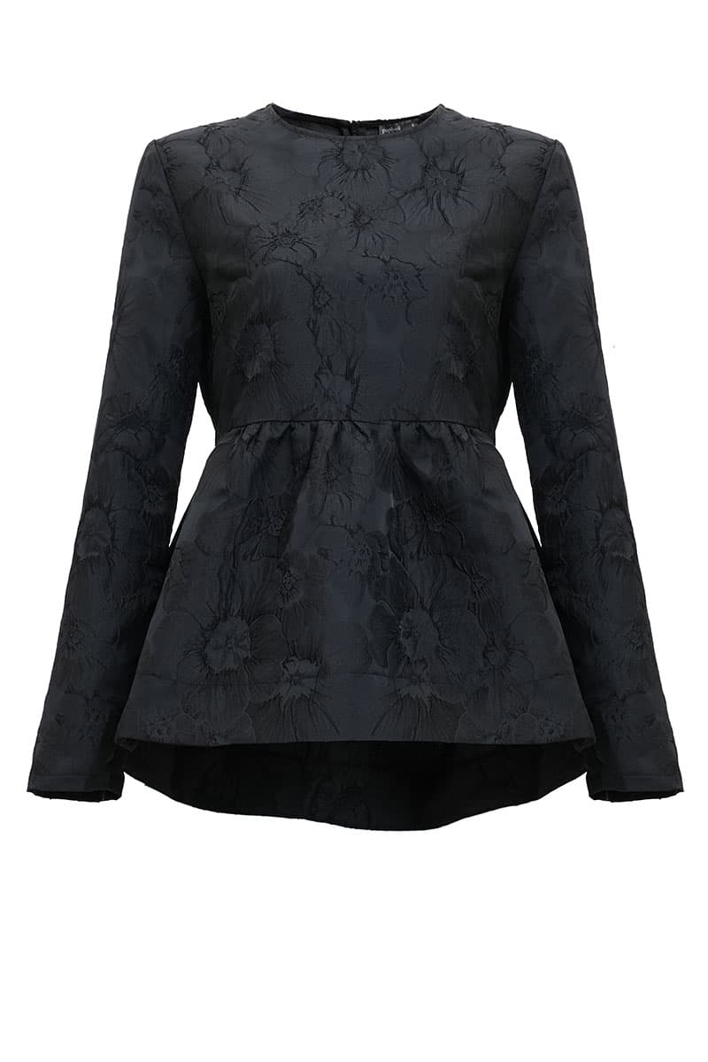Kayson Gathered Waist Blouse - Black - Image 2