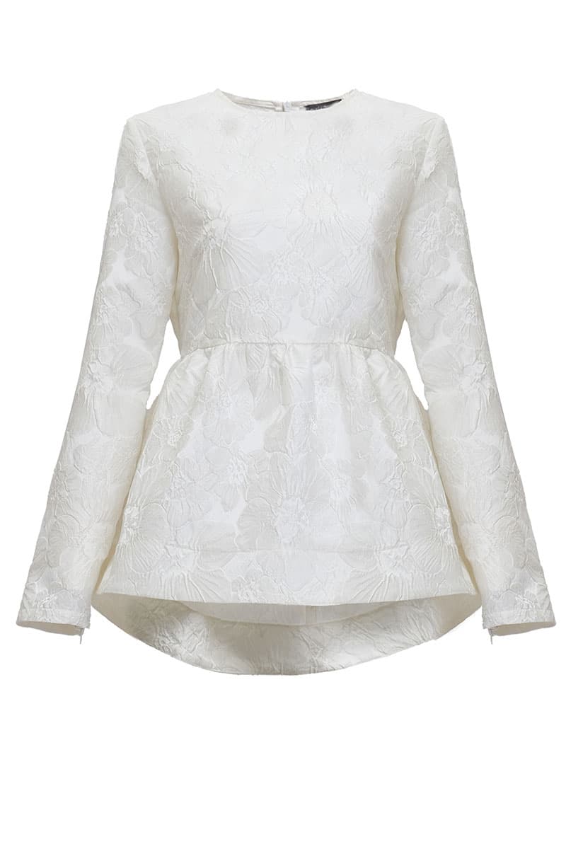 Kayson Gathered Waist Blouse - White - Image 2