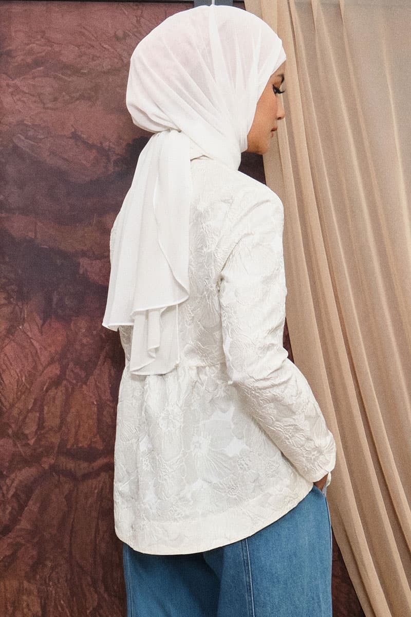 Kayson Gathered Waist Blouse - White - Image 4