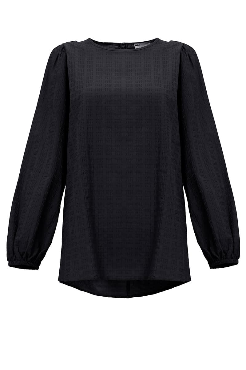 Linayah Flared Blouse - Black - Image 2