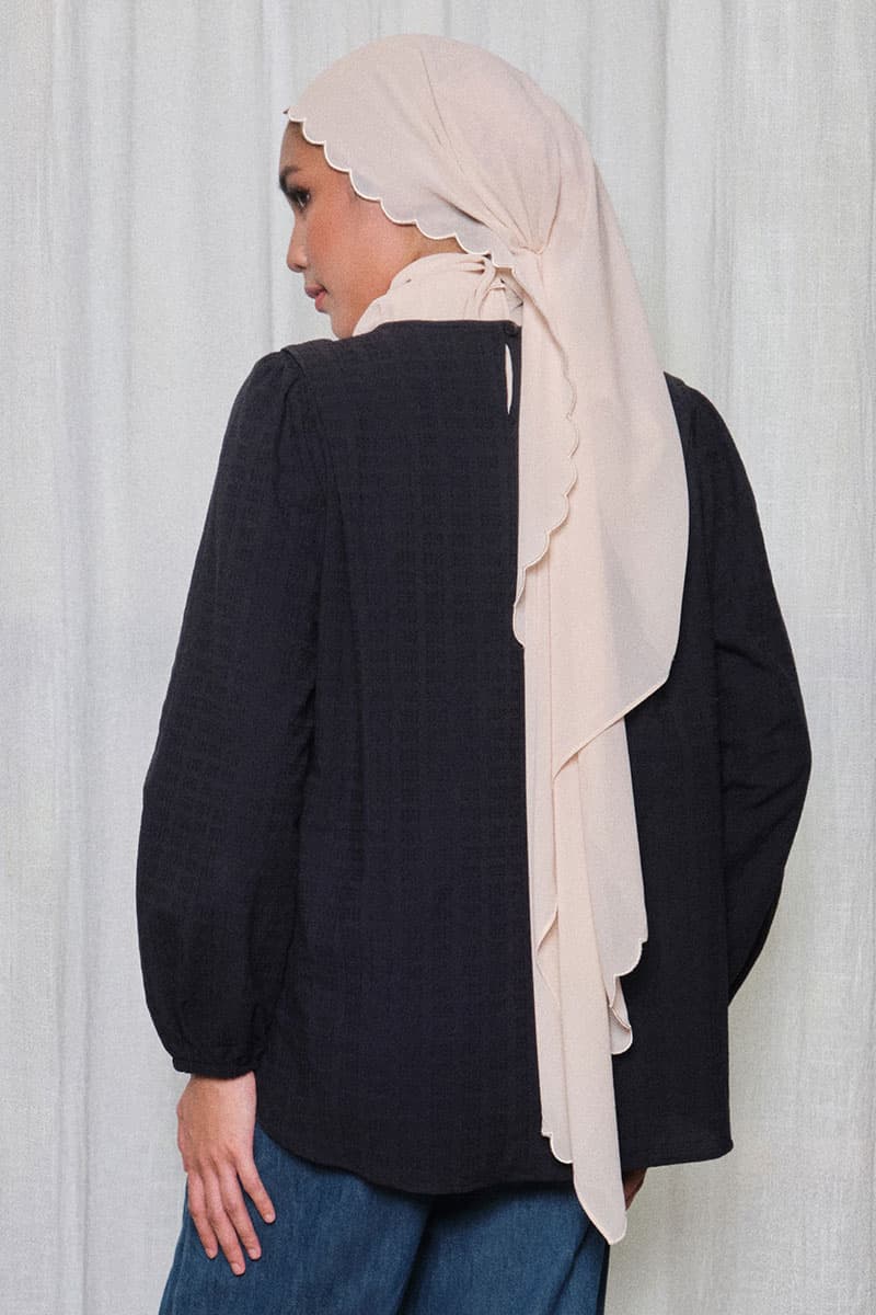 Linayah Flared Blouse - Black - Image 4