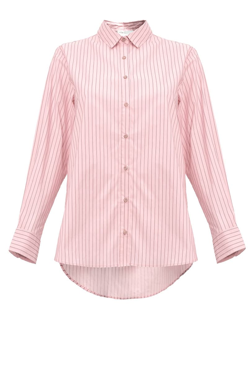 Mason Front Button Shirt - Pink Stripe - Image 2