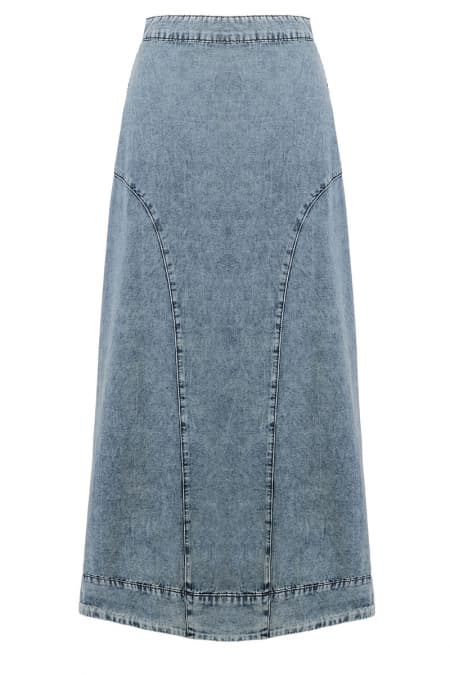 COTTON Frank A-Line Skirt - Light Acid Wash