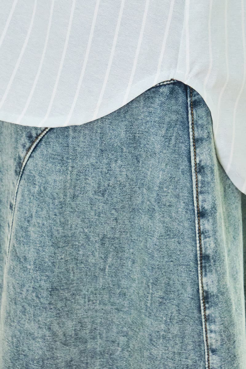 COTTON Frank A-Line Skirt - Light Acid Wash - Image 5