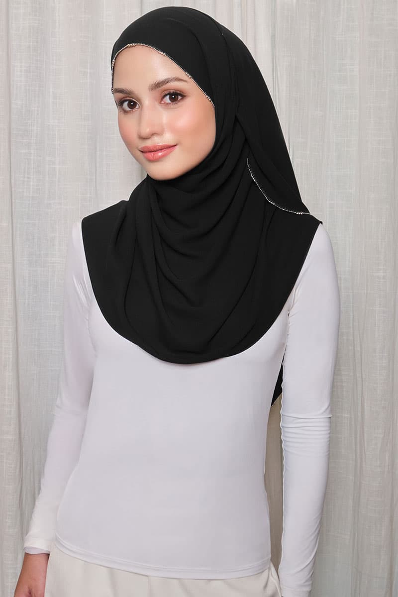 Brityn Beaded Headscarf - Black - Image 2