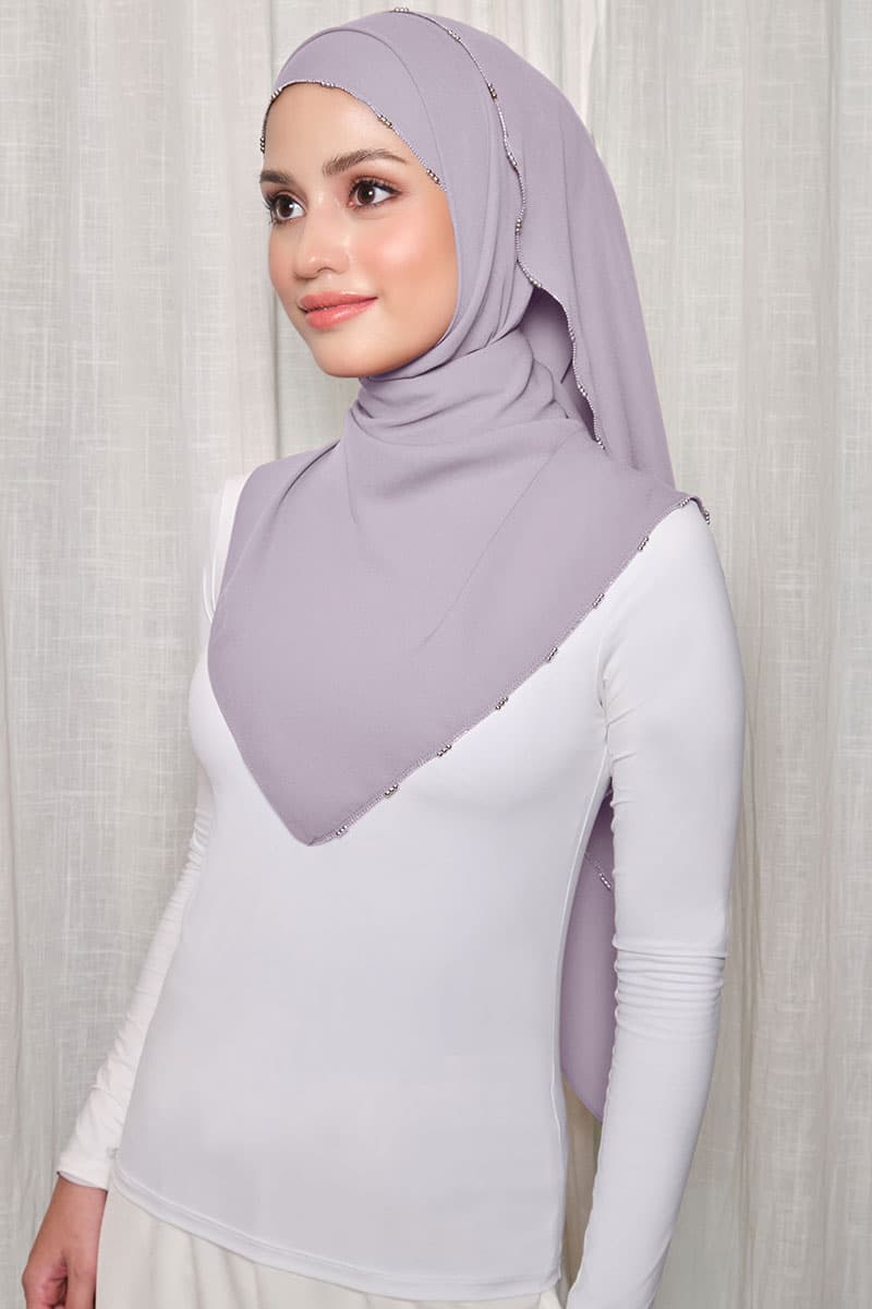 Brityn Beaded Headscarf - Ice Lavender - Image 2