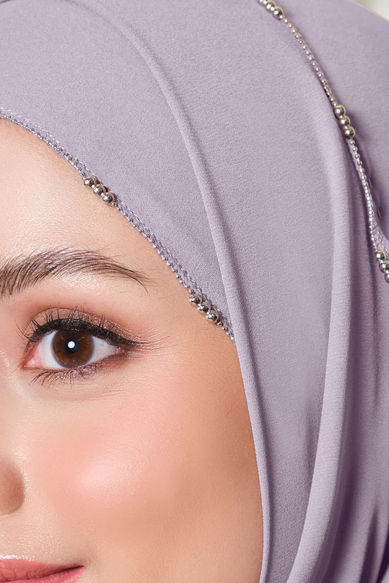 Brityn Beaded Headscarf - Ice Lavender - Image 3