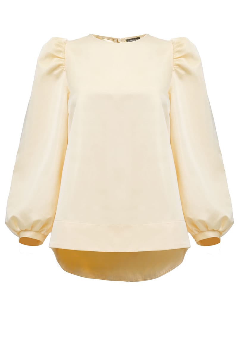 Bayley Puff Shoulder Blouse - Buttermilk - Image 2