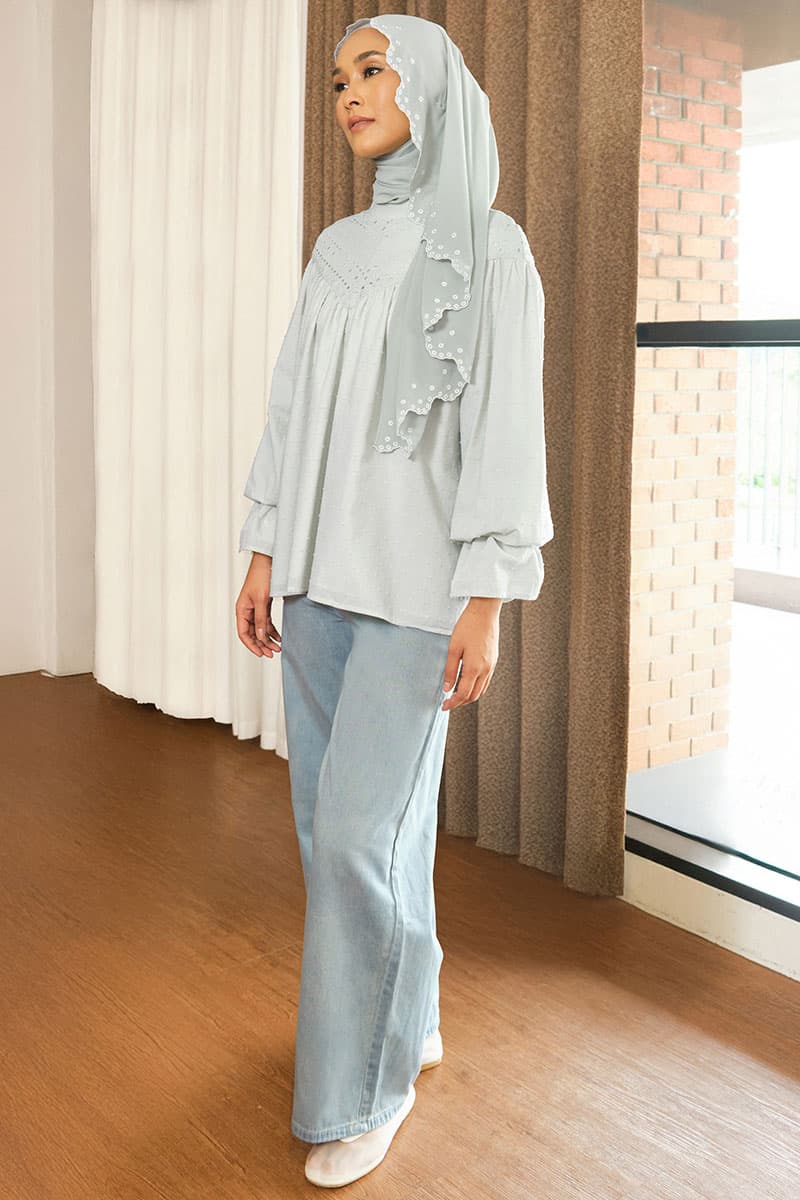 Maple Balloon Sleeve Blouse - Seafoam - Image 3