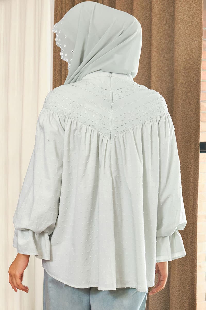 Maple Balloon Sleeve Blouse - Seafoam - Image 4