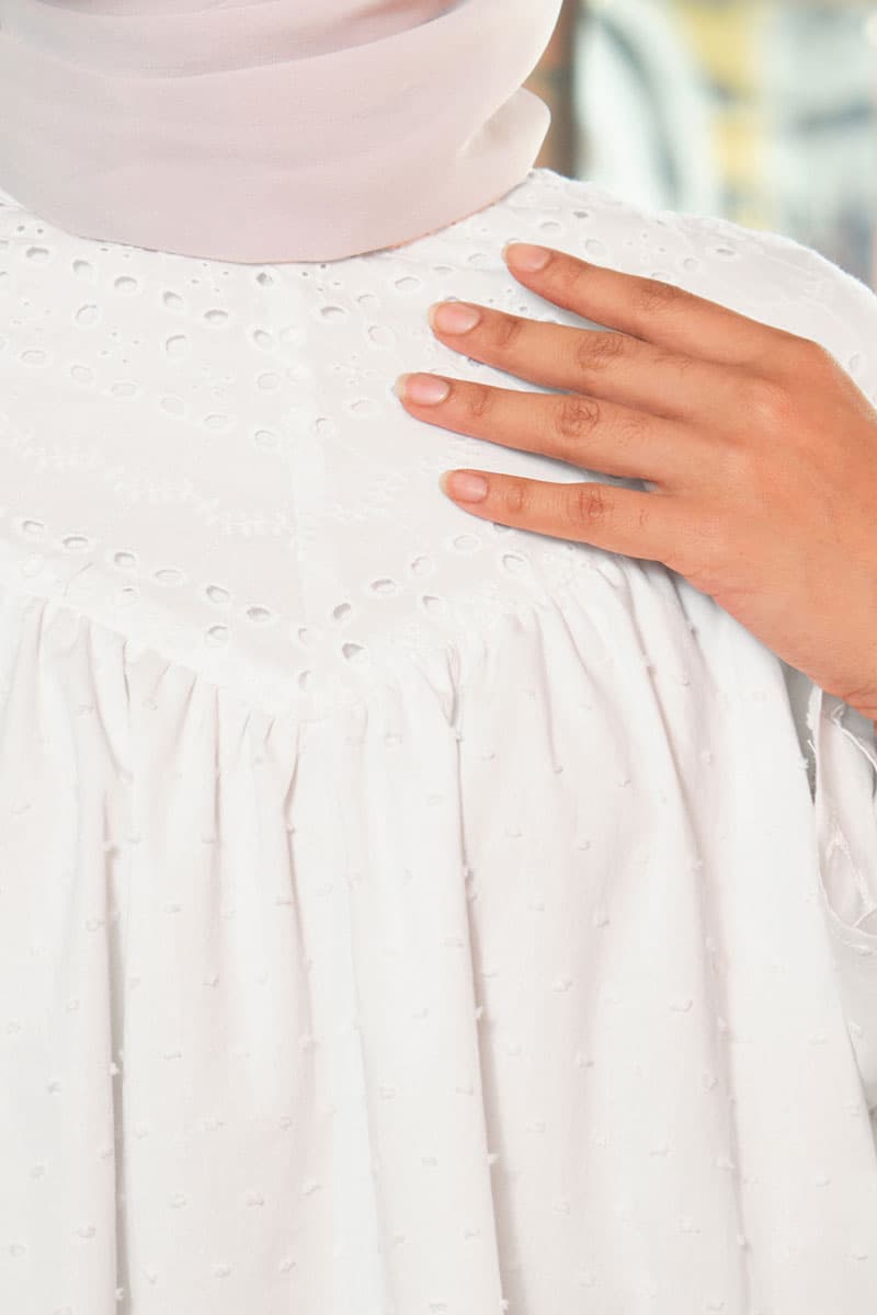 Maple Balloon Sleeve Blouse - White - Image 5