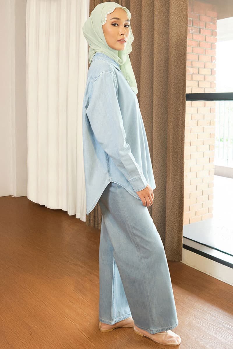 Holden Front Button Shirt - Light Wash - Image 3