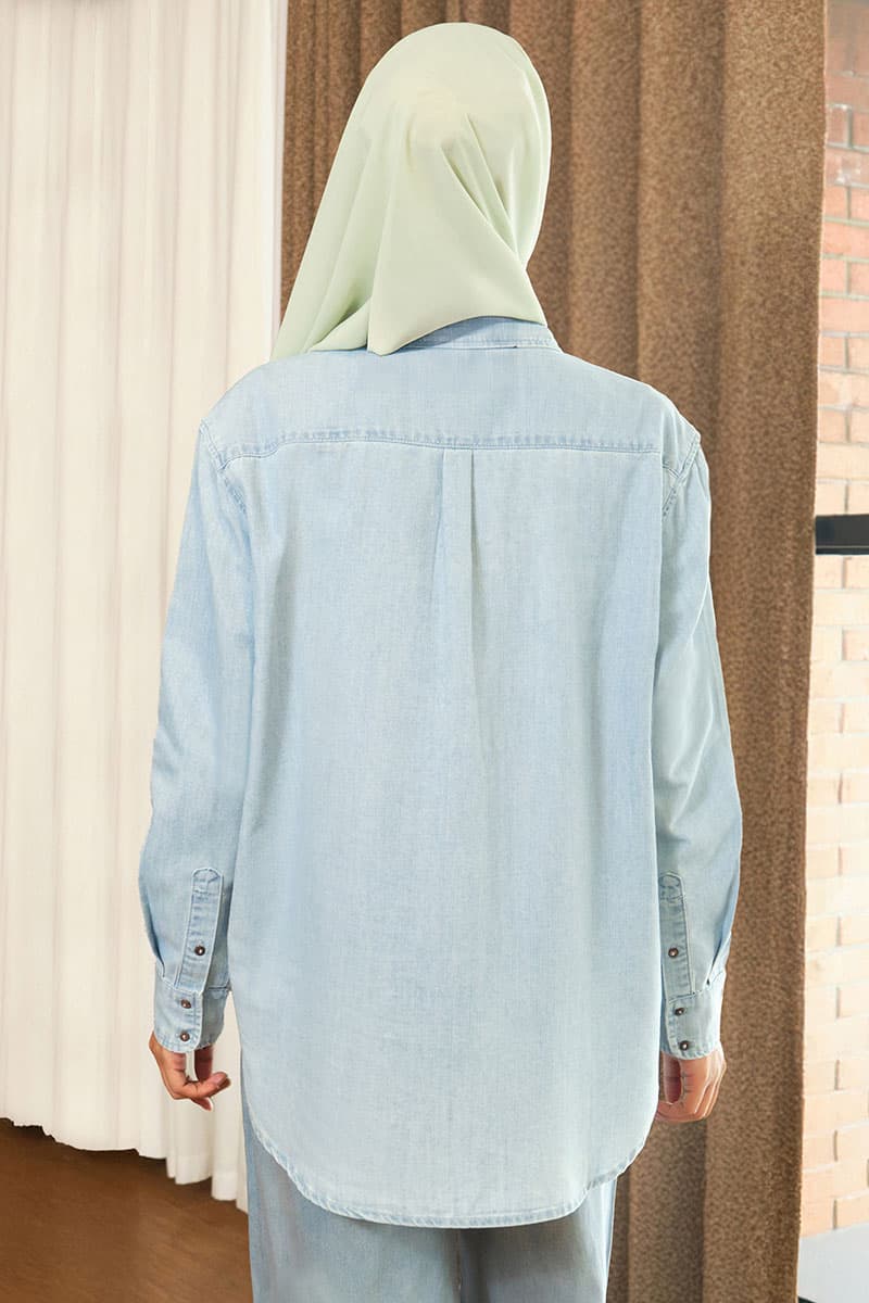 Holden Front Button Shirt - Light Wash - Image 4