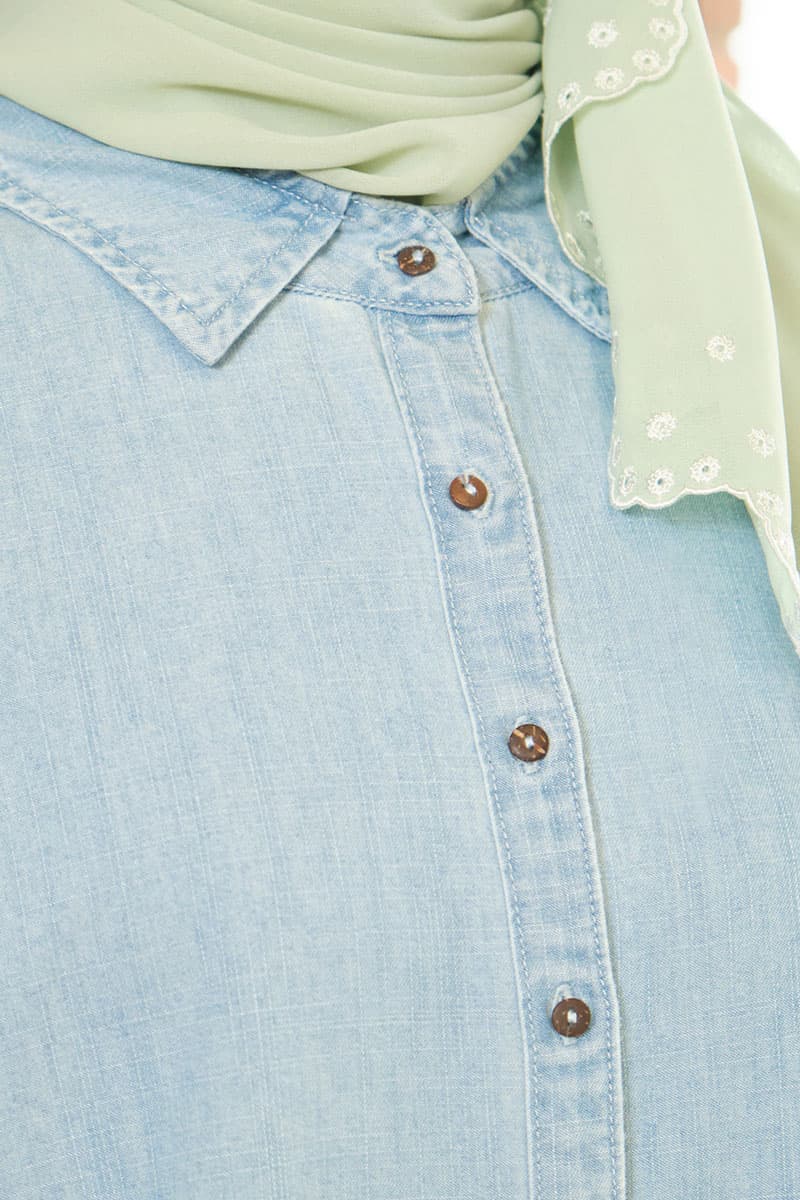 Holden Front Button Shirt - Light Wash - Image 5