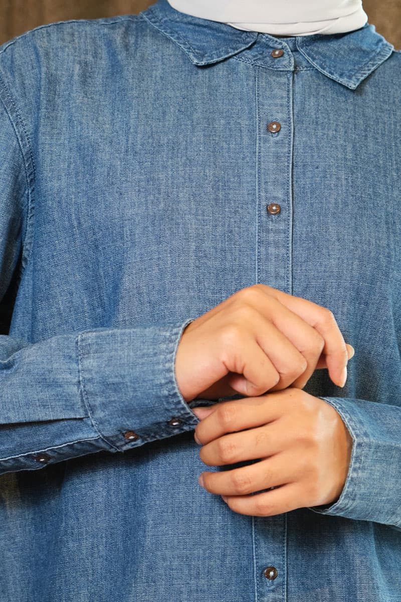 Holden Front Button Shirt - Medium Wash - Image 6