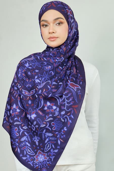 Aurelia Satin Rectangle Headscarf - Eclipse