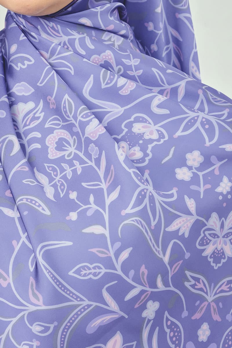 Aurelia Satin Rectangle Headscarf - Deep Periwinkle - Image 3